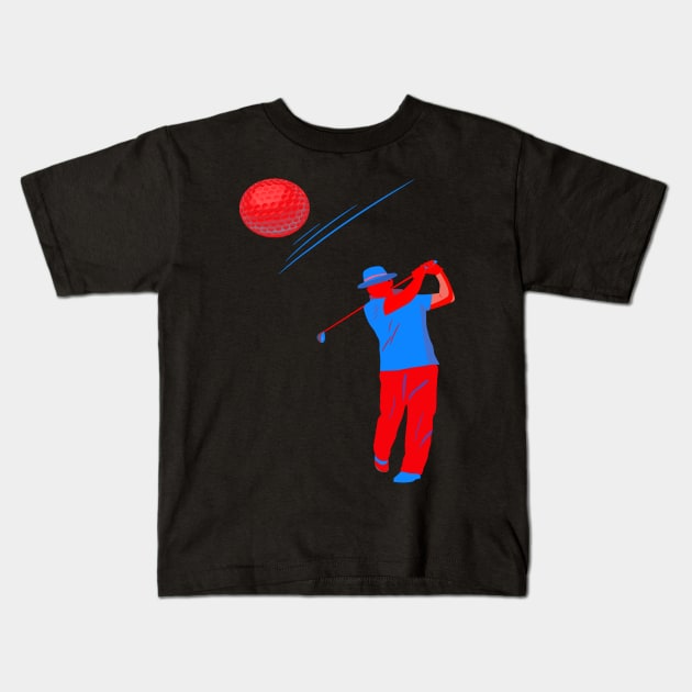 NEON GOLFER Kids T-Shirt by sailorsam1805